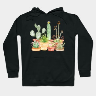 Classic Watercolor Cactus Family Hoodie